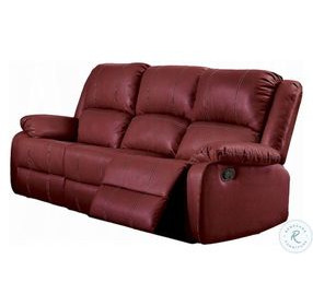 Zuriel Red Synthetic Leather Reclining Living Room Set