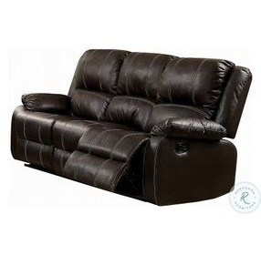 Zuriel Brown Synthetic Leather Reclining Living Room Set