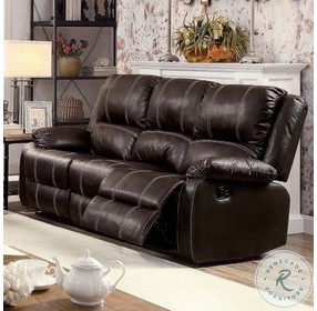 Zuriel Brown Synthetic Leather 78" Reclining Sofa