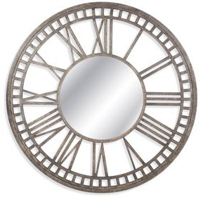Elgar Matte Gray Round Wall Mirror