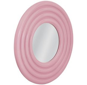 Rigel Glossy Pink Round Wall Mirror