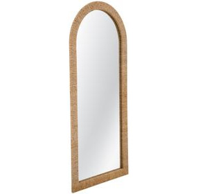 Jaleene Warm Natural Tan Arched Floor Mirror