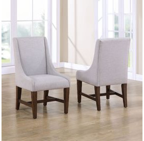 Auburn White Upholstered Arm Chair Set of 2