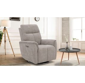 Mable Maze Tan Swivel Power Recliner with Power Headrest and Power Lumbar