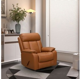 Mac Caleigh Sand Leather Swivel Glider Recliner