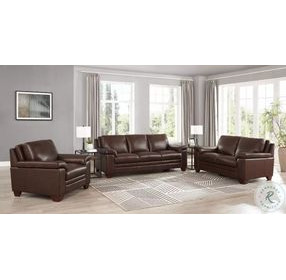 Ironvale Chestnut Leather Upholstered Accent Chair