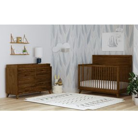 Riley Walnut 6 Drawer Dresser with Topper