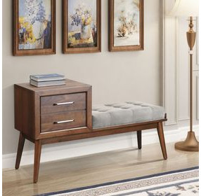 Zuma Gray Upholstered Bench