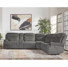 Alpine Airy Midnight 6 Piece Modular Power Reclining Sectional