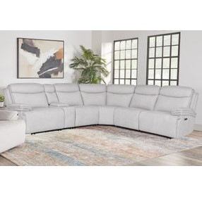 Alpine Airy Snow 6 Piece Modular Power Reclining Sectional