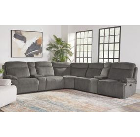 Alpine Airy Midnight 7 Piece Modular Power Reclining Sectional