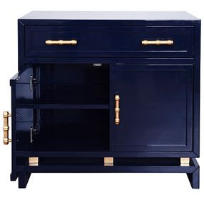 Marcus Black Navy Lacquer 2 Door Cabinet