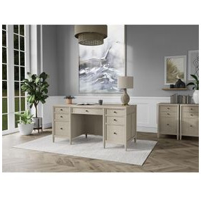 Maren White Sand Executive Desk