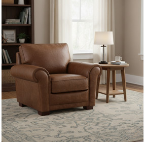 Maverick Cinnamon Top Grain Leather Living Room Chair