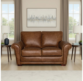 Maverick Cinnamon 67" Top Grain Leather Loveseat