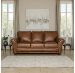 Maverick Cinnamon 88" Top Grain Leather Sofa