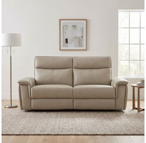 Maroni Taupe 80" Power Double Reclining Loveseat with Power Headrests