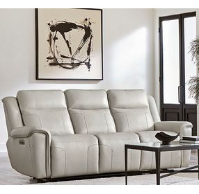 Atlantis Whisper Ivory Zero Gravity Power Reclining Sofa With Power Headrest