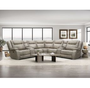 Blake Desert Taupe Performance Fabric 7 Piece Modular Reclining Sectional