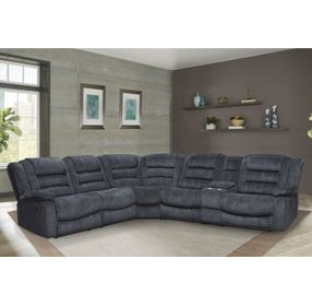 Bolton Misty Storm 6 Piece Performance Fabric Modular Reclining Sectional
