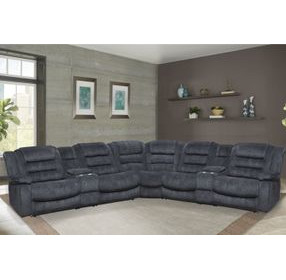 Bolton Misty Storm Performance Fabric 7 Piece Modular Reclining Sectional
