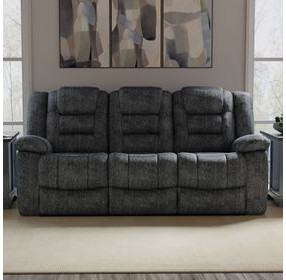 Bolton Misty Storm Performance Fabric Dual Reclining Sofa