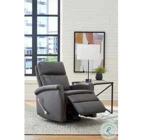 Brindleton Raven Leather Swivel Glider Recliner