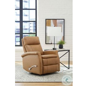Brindleton Russet Leather Swivel Glider Recliner