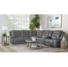 Caldwell Tahoe Charcoal 6 Piece Modular Power Reclining Sectional With Power Headrests