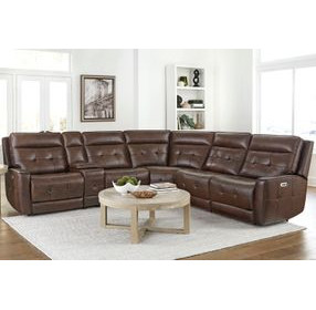 Canterbury Acorn 6 Piece Zero Gravity Modular Power Reclining Sectional