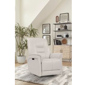 Carnegie Verona Ivory Power Cordless Swivel Glider Recliner with Power Headrest