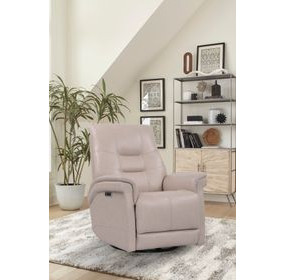 Carnegie Verona Linen Power Cordless Swivel Glider Recliner with Power Headrest