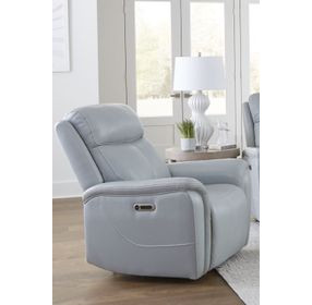 Cascade Seamist Grey Power Recliner With Power Headrest