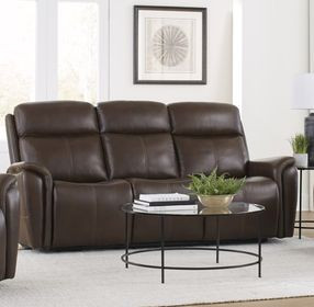 Cascade Auburn Leather Power Reclining Sofa