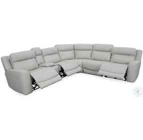 Carrith Stone Leather 6 Piece Modular Power Reclining Sectional