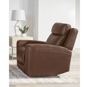 Calgary Autumn Umber Leather Power Recliner