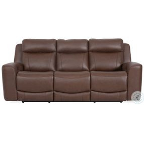 Carrith Autumn Umber Leather Power Reclining Living Room Set