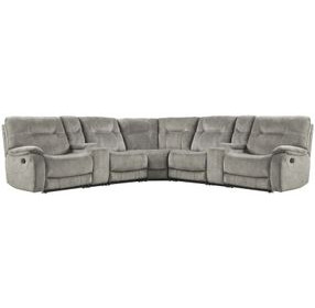 Cooper Shadow Natural Performance Fabric 7 Piece Modular Reclining Sectional