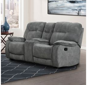 Cooper Shadow Grey Manual Reclining Console Loveseat