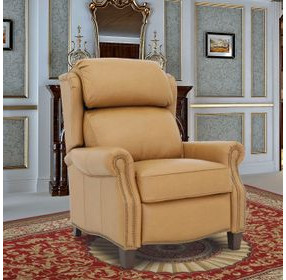 Meade Santa Fe Brandy Leather Push Thru The Arms Lounge Recliner