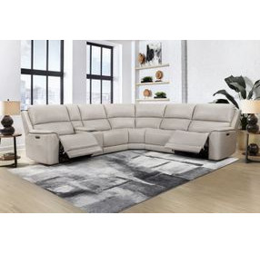 Easton Steamboat Quartz Leather Zero Gravity Power Reclining Sectional with USB Charging