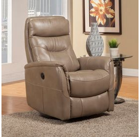 Gemini Linen Anywhere Performance Fabric Swivel Power Recliner