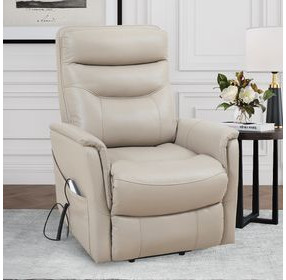 Gemini Softy Ivory Lift Power Recliner with Articulating Headrest