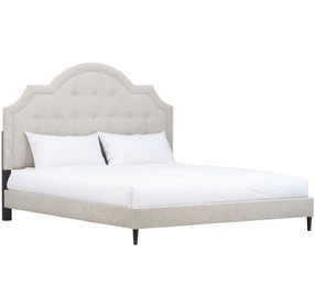Zest Beige and Black Upholstered Panel Bedroom Set