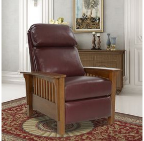 Mission Marisol Cabernet Leather Push Thru The Arms Recliner