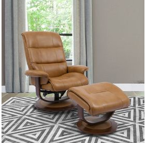 Knight Butterscotch Swivel Recliner with Ottoman