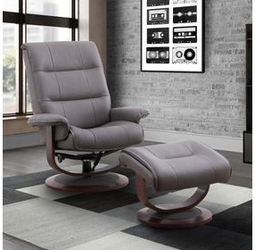 Knight Haze Manual Reclining Swivel Chair With Ottoman