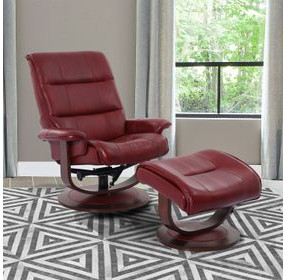 Knight Rouge Swivel Recliner with Ottoman