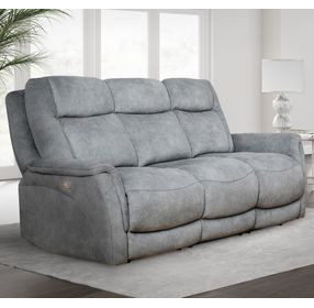 Linus Hudson Grey Zero Gravity Power Reclining Sofa