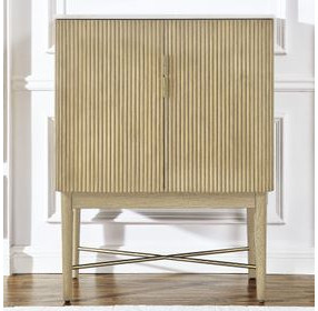 Vida Blonde 2 Door Marble Top Wine Cabinet